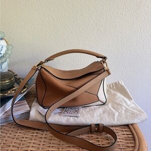 Loewe Puzzle Small Shoulder Bag in multicolor Tan